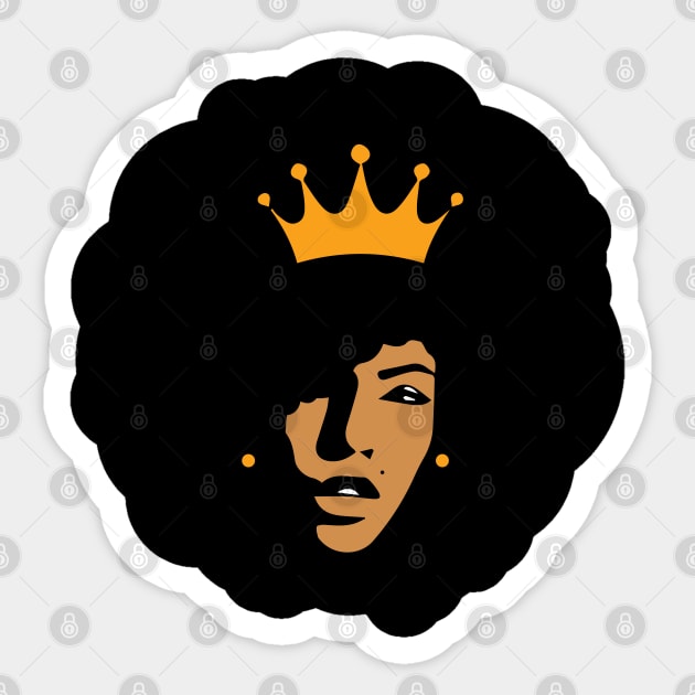 Cute Black Queen | African American Woman | Black Girl Magic | Melanin Queen Sticker by UrbanLifeApparel